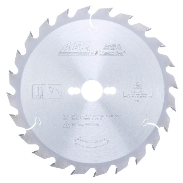 A.G.E MD10-240-30 Carbide Tipped Ripping 10 Inch Dia x 24T ATB, 20 Deg, 30mm Bore Circular Saw Blade